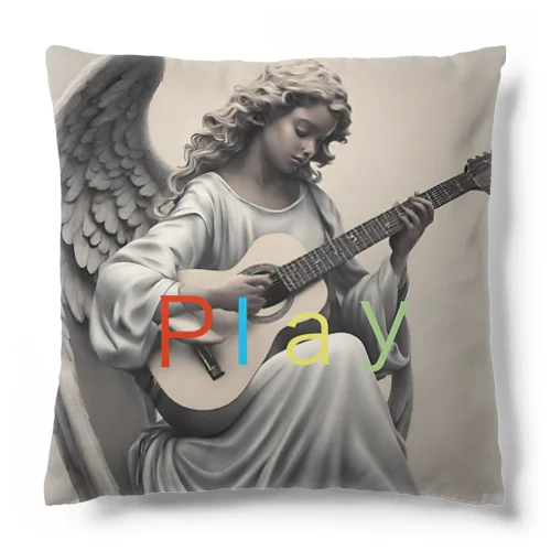 Angel playing guitar Cushion