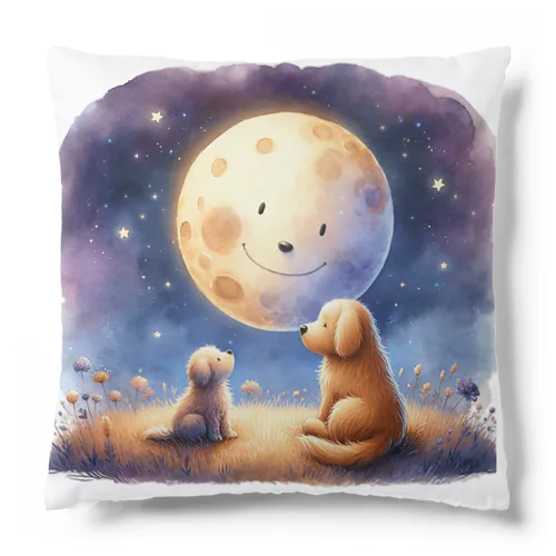 子犬と月の癒しのアイテム Cushion