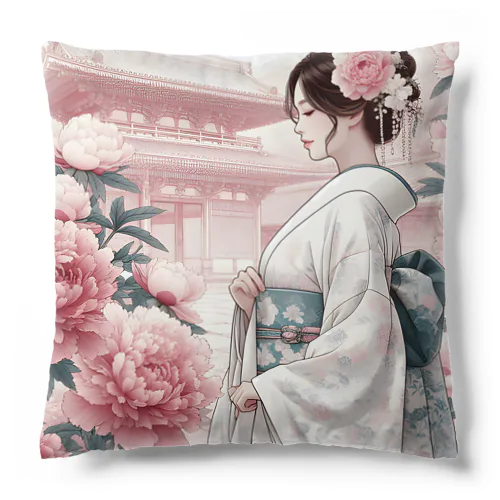 華麗な牡丹の花に想う Cushion