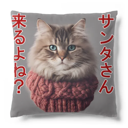 サンタを信じてる猫 Cushion