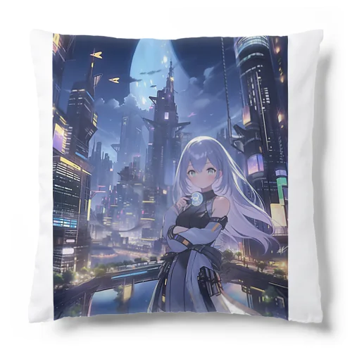 ムーンライトシティのメタリックガール Cushion