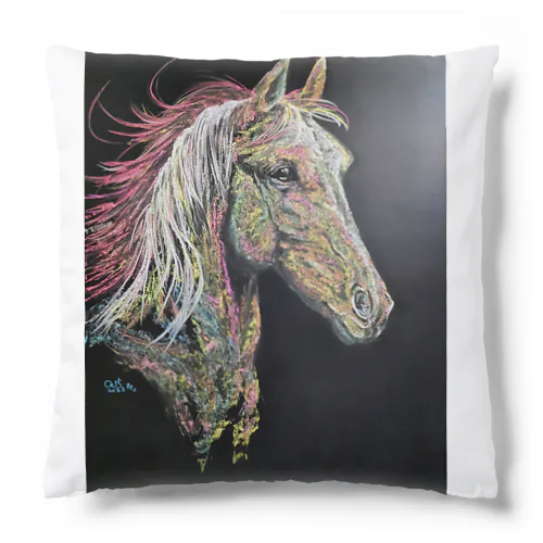 チョークアートのお馬さん Cushion