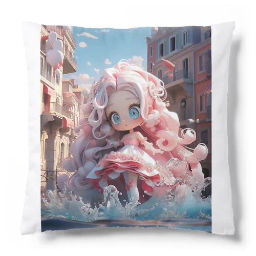 水たまりとピンクガール Cushion