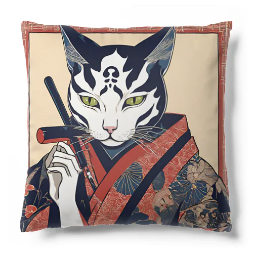 着物を着た和風猫 Cushion