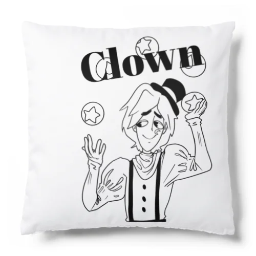 【ジャグラー】モノクロ クラウン･スペード Cushion