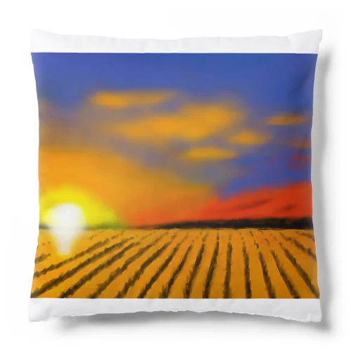 田んぼと夕焼け Cushion