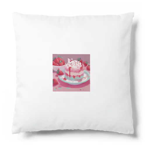 いちごケーキにネコ Cushion