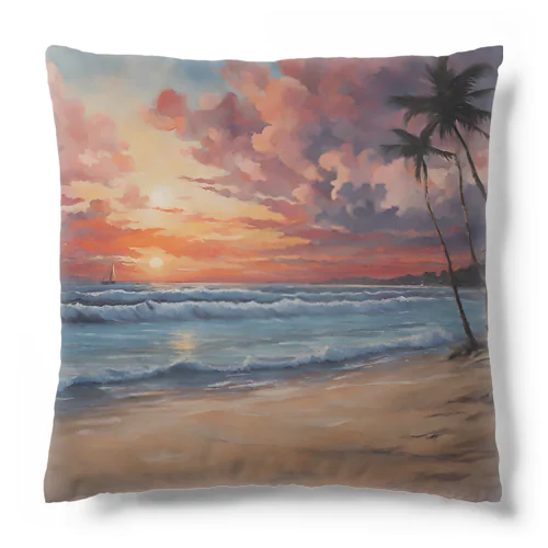 夕日の海辺 Cushion