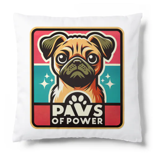 パグチワワ「Paws of Power」 Cushion