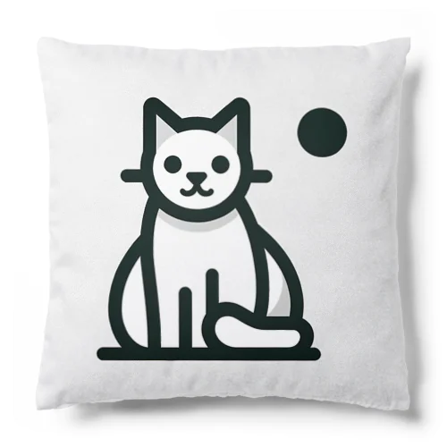 この魅力的なモノクロキャットイラストは、猫好きの皆さんにぴったりです！ Cushion