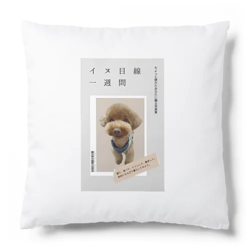 写真集の表紙風 イヌ目線一週間 Cushion