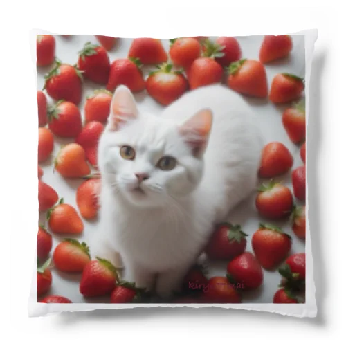 いちごねこ・スクエア Cushion