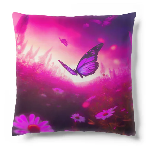 【Neon Animals】お花畑の蝶々🦋 Cushion