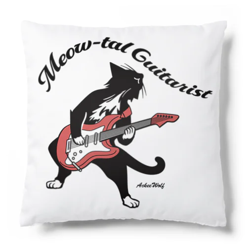 エレキギターを弾く猫 Cushion