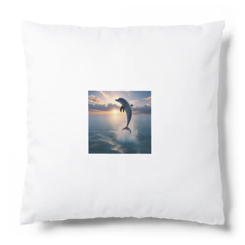 夕日とイルカ🐬🌅 Cushion