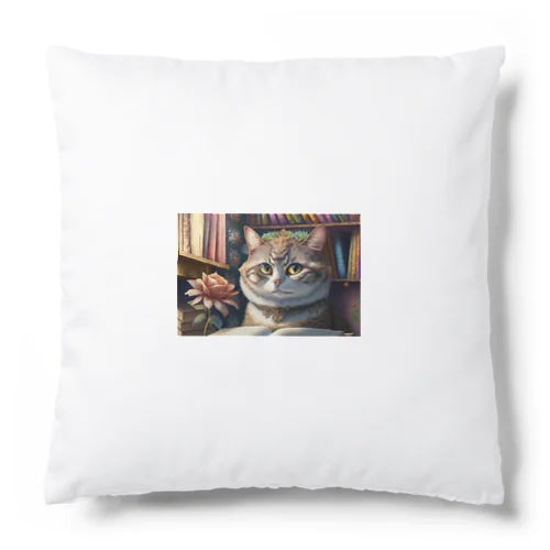 本を読む賢い猫 Cushion