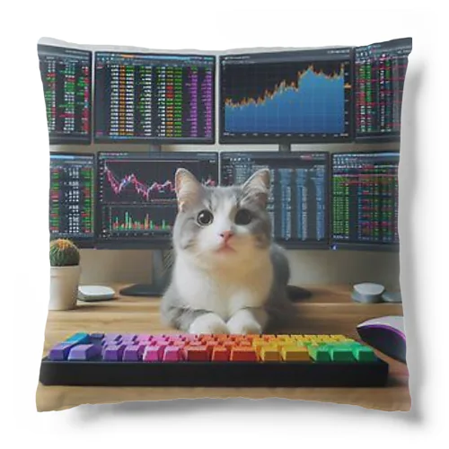 猫とデイトレード Cushion