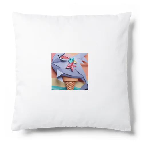 ice meets オリガミイルカ Cushion