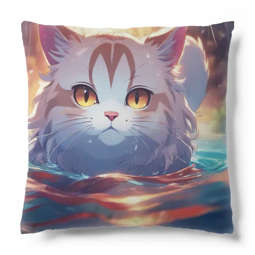 泳ぐ猫 Cushion