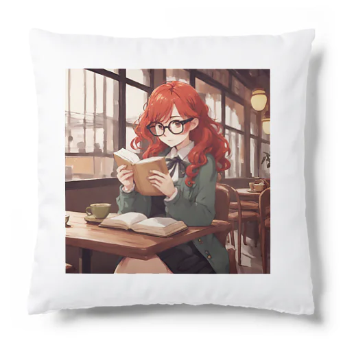 赤毛の読書メガネさん Cushion