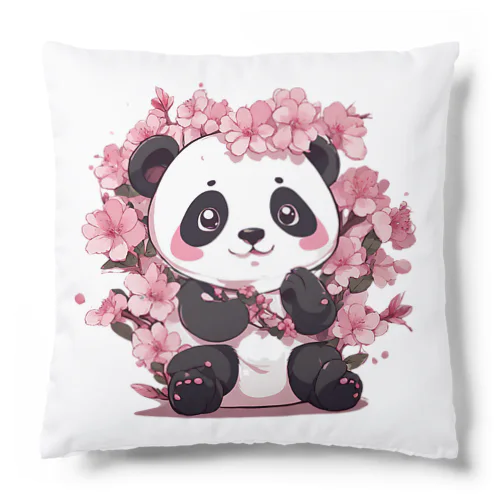 満開桜とパンダ Cushion