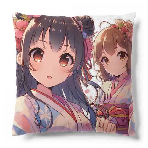 和服が似合う美人姉妹 Cushion