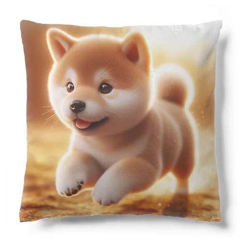 走る柴犬の子供 Cushion
