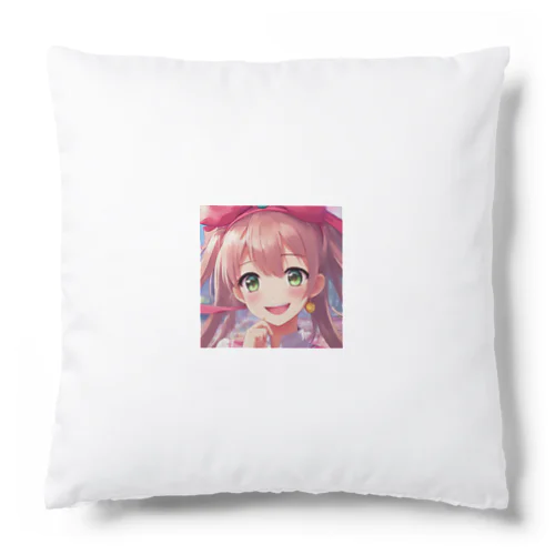 リボン付きヘッドバンドな女の子 Cushion