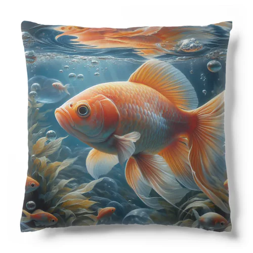 金運招福金魚様 Cushion