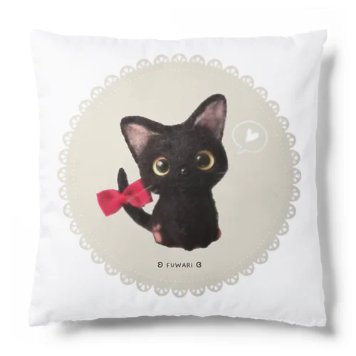 黒猫しっぽリボン Cushion