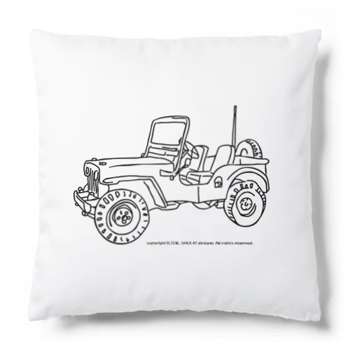 Jeep イラスト ライン画 Cushion