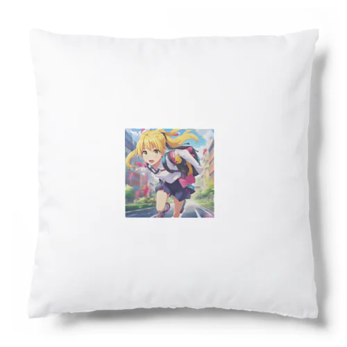 元気はつらつな、金髪ポニーテールJK Cushion