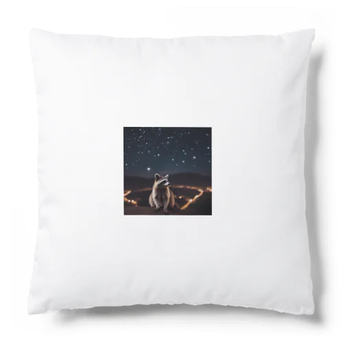 星を眺めているアライグマ Cushion