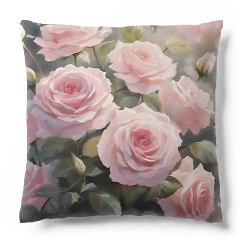 ペールピンクのバラの花束 Cushion