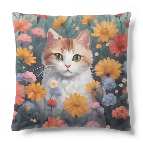 ロココFLOWERキャットコスモス Cushion