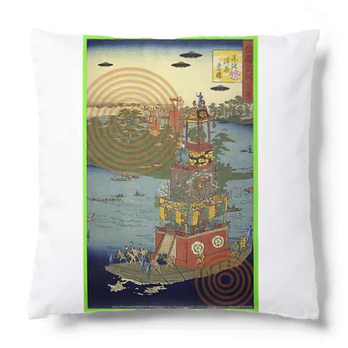  名所百景　尾張津島祭礼 Cushion