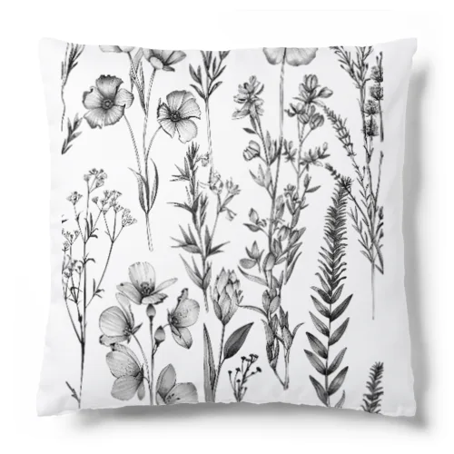 モノクロームの植物図鑑 Cushion