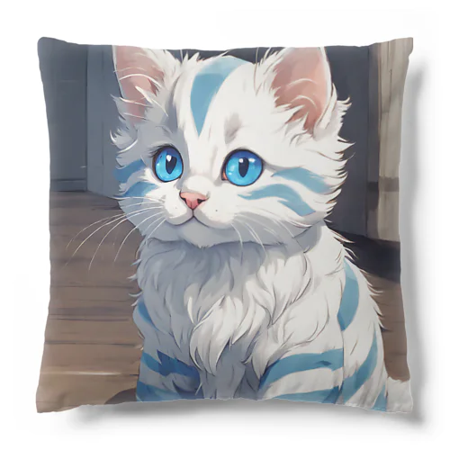 虎縞白猫のまなざし05 Cushion