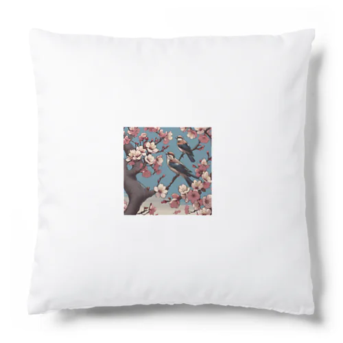 桜と雀（Cherry blossom & sparrow)  01 Cushion