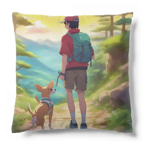 チワワと夕焼け散歩 Cushion