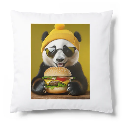 ハンバーガーを食べるパンダ Cushion