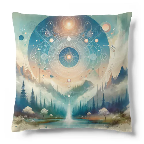 魔法陣が描かれた空(AI) Cushion