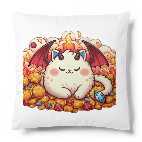 おやすみ！猫ドラゴン　背景透過ver Cushion