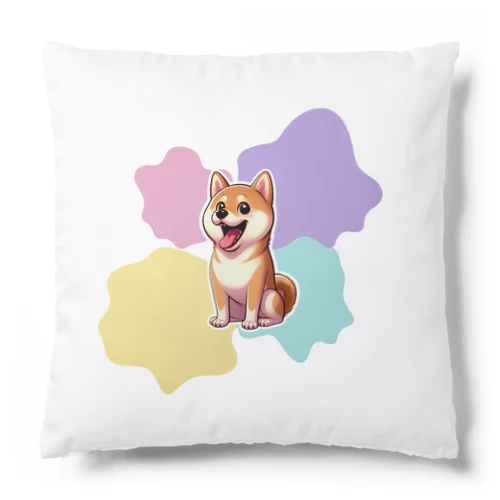 柴犬と一緒（パステルステッカー風） Cushion