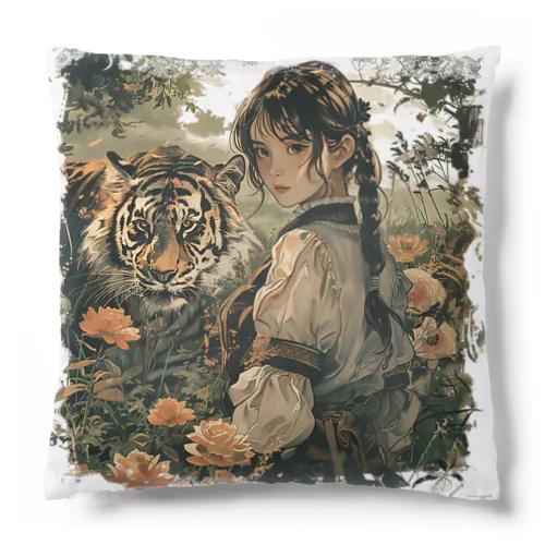 虎と少女 Cushion