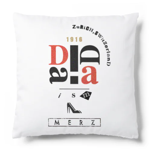 Dadaism art Typography Design クッション