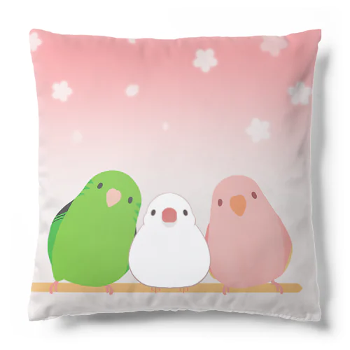 三色インコ Cushion