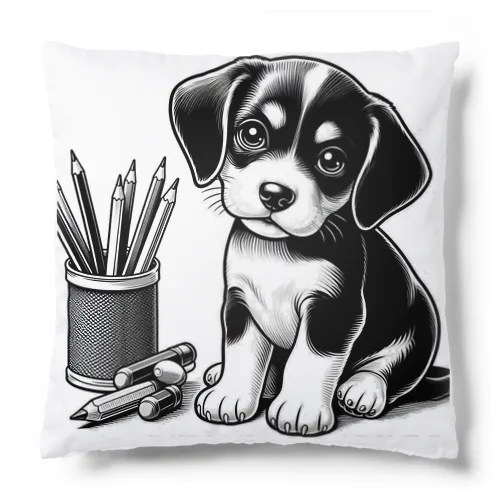 子犬とえんぴつ Cushion