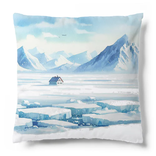 雪原と一軒家 Cushion