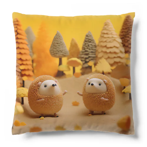 紅葉の中のハリネズミくん Cushion